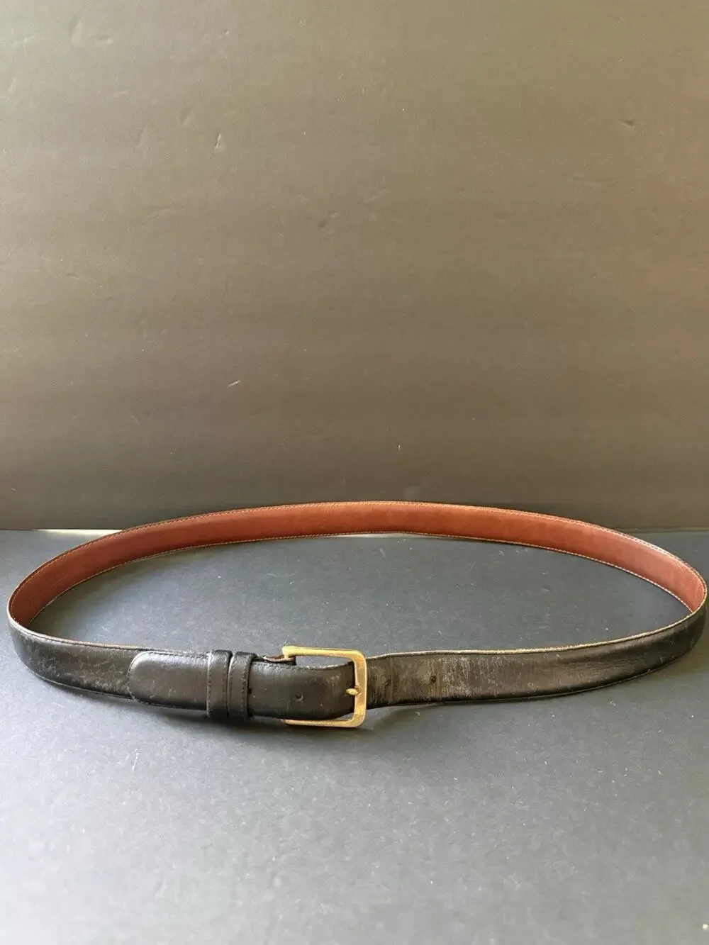 Coach 5800 Leather Belt Mens Brass Buckle Black Career Size 38 Office Casual